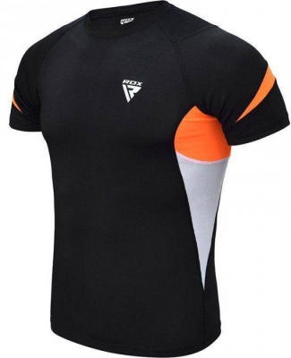 Рашгард с коротким рукавом RDX Lycra (оранжевый)