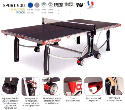 Теннисный стол  Cornilleau SPORT 500M (всепогодный)