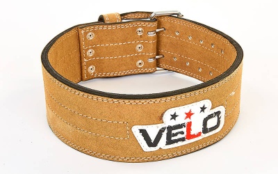 Пояс для пауэрлифтинга кожаный VELO 10см на пряже