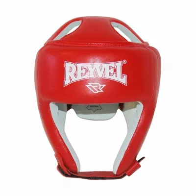 Боксерский шлем Reyvel кожа красный